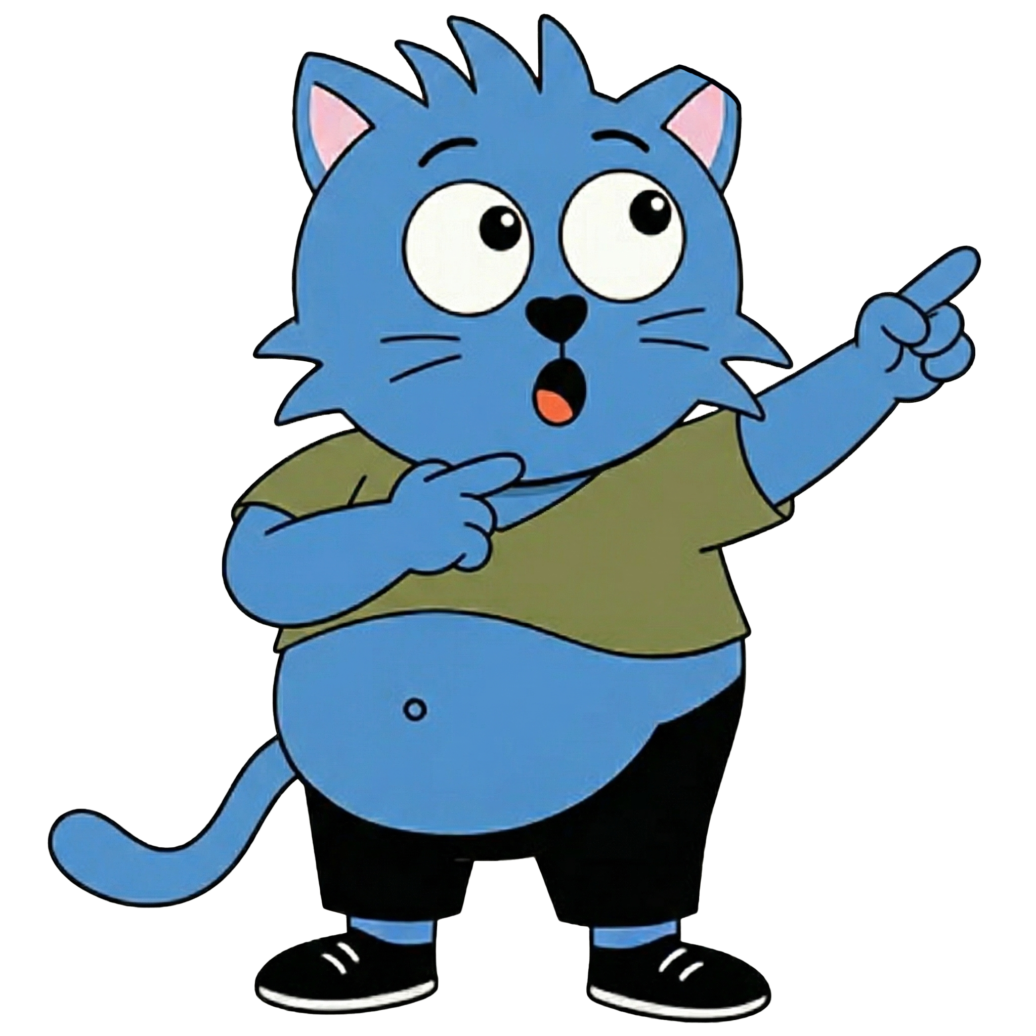 Blue Cat pointing at the email form