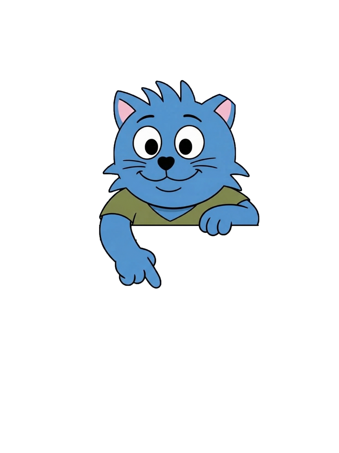 Blue Cat pointing at the Trusted card